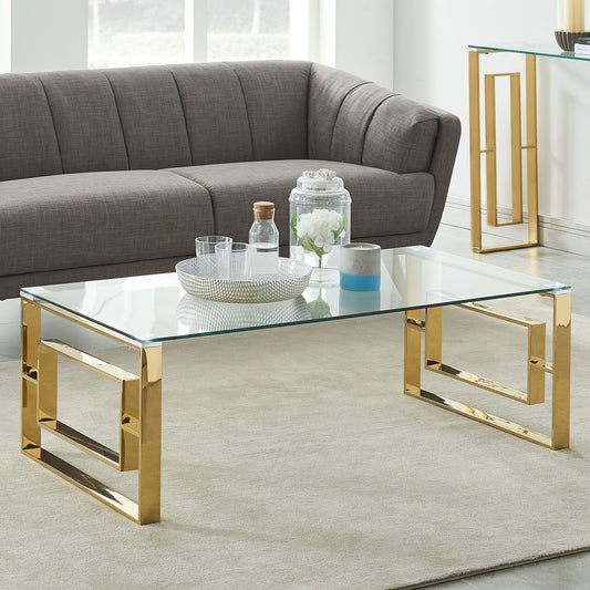 Eros Rectangular Tempered glass top Coffee Table