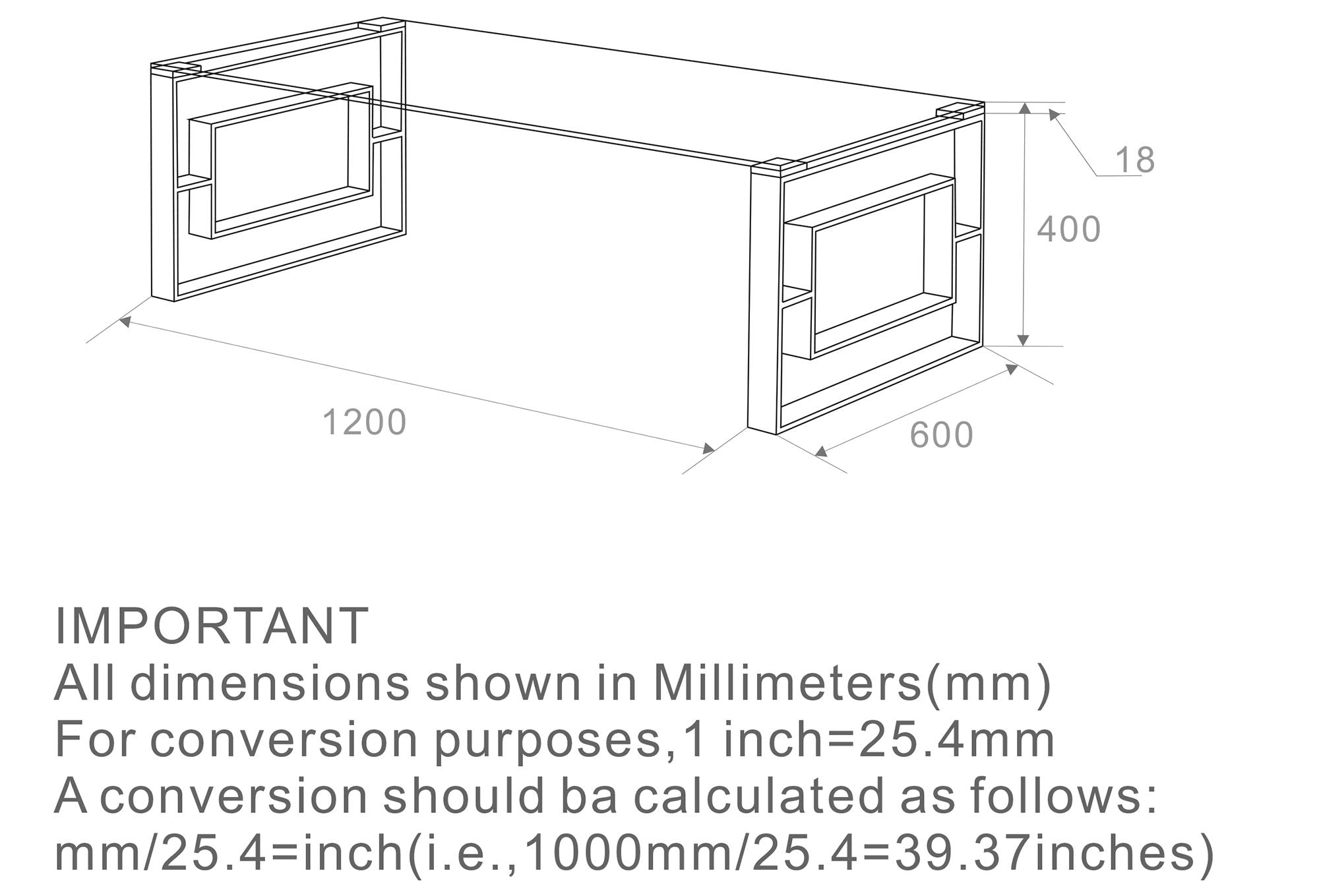 Eros Rectangular Tempered glass top Coffee Table