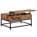 Ojas Rectangular Lift-Top Coffee Table in Natural Burnt and Black