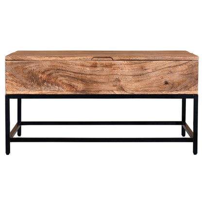 Ojas Rectangular Lift-Top Coffee Table in Natural Burnt and Black