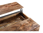 Ojas Rectangular Lift-Top Coffee Table in Natural Burnt and Black