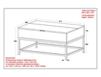 Ojas Rectangular Lift-Top Coffee Table in Natural Burnt and Black