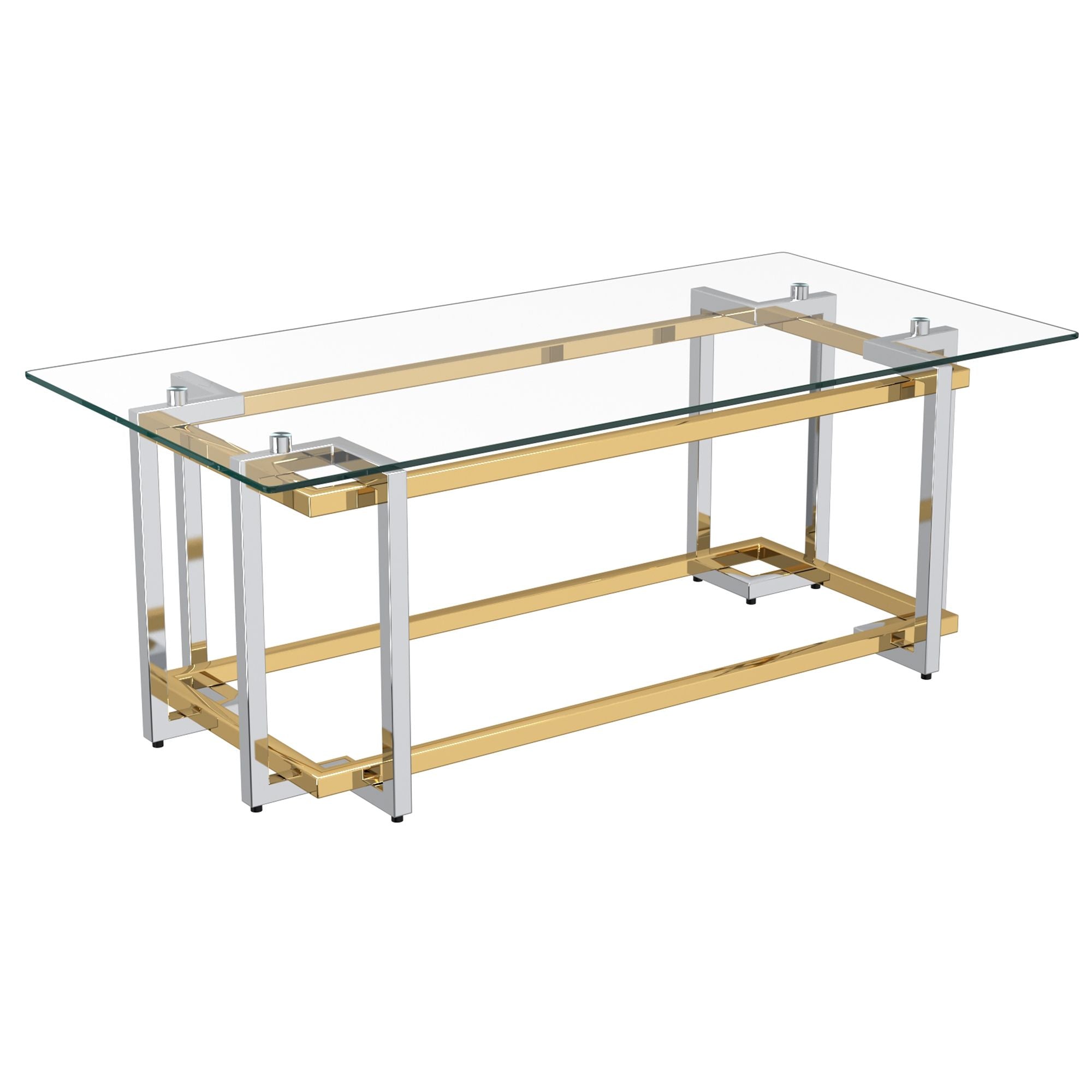 Florina Coffee Table in Silver and Gold