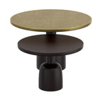 Adira 2pc Round Coffee Table Set in Antique Gold and Black