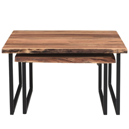 Jivin 2pc Coffee Table Set in Natural and Black