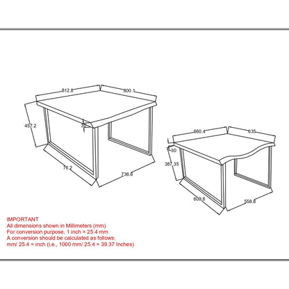 Jivin 2pc Coffee Table Set in Natural and Black