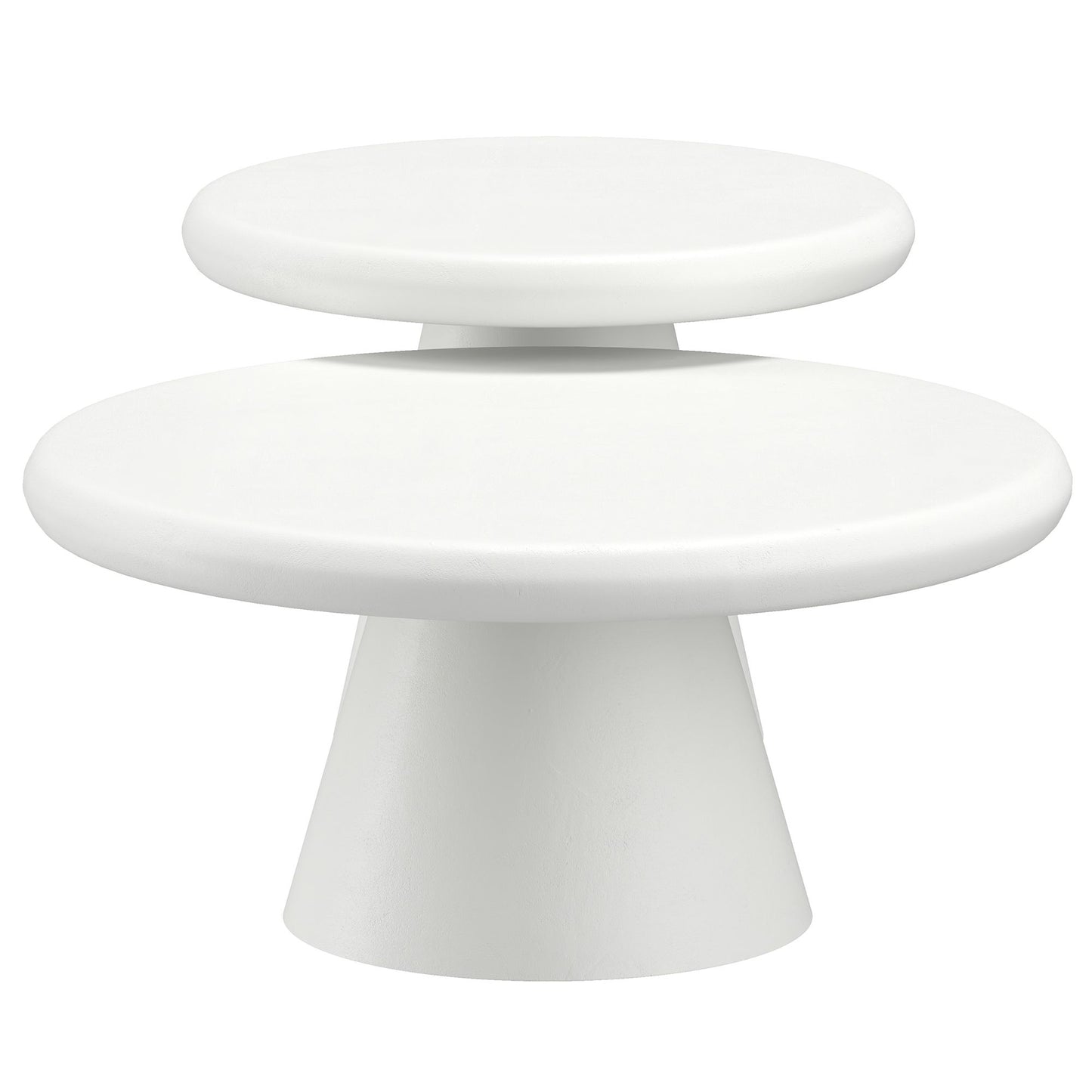 Galio 2pc Round Coffee Table Set in White