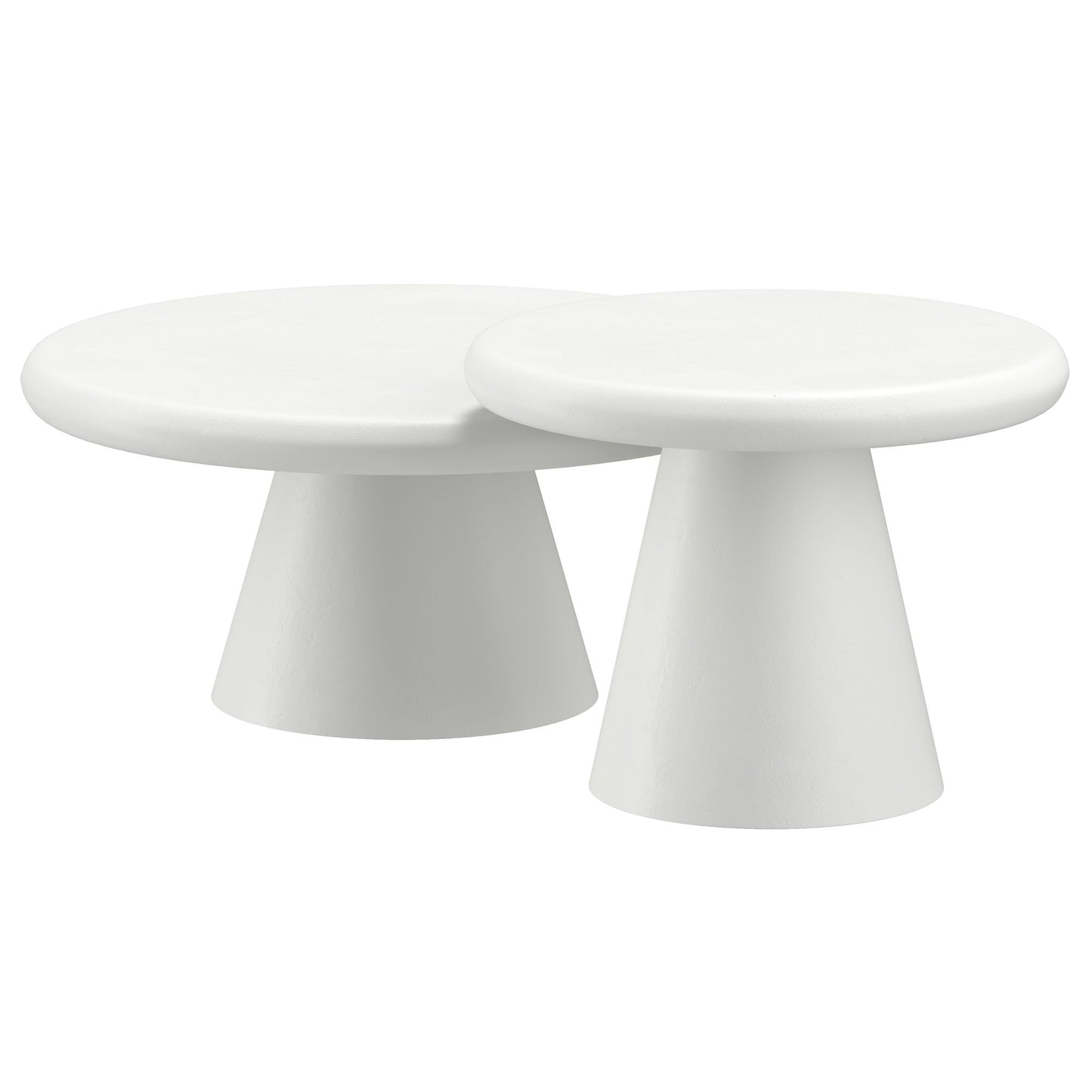 Galio 2pc Round Coffee Table Set in White