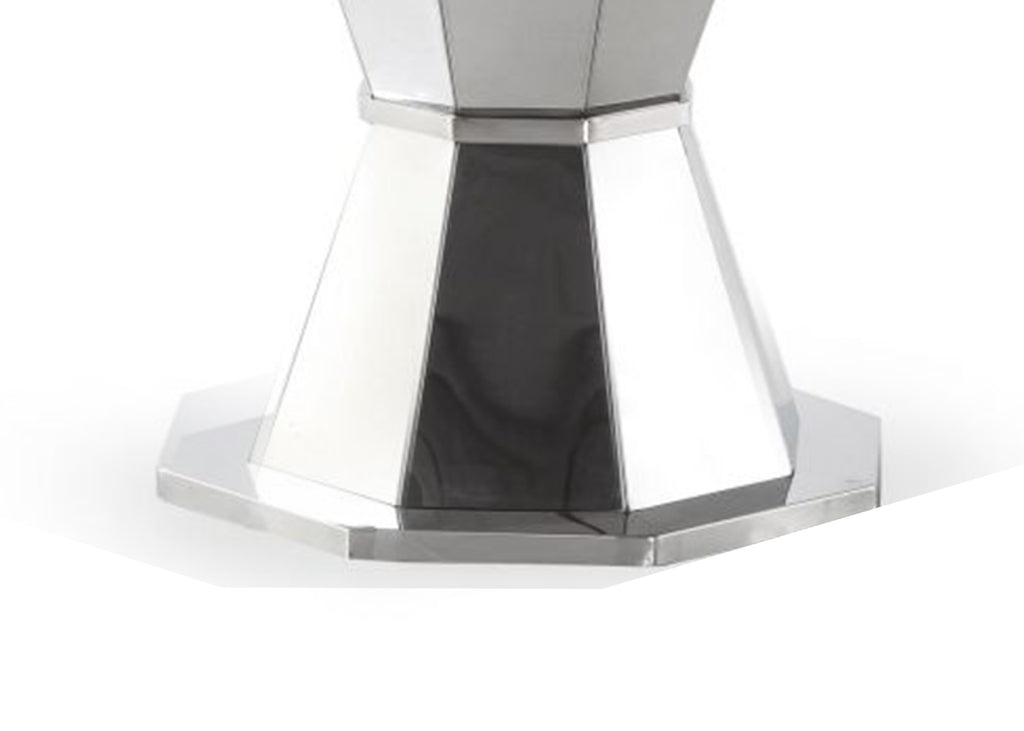 Table à manger ronde avec plateau en marbre blanc Rocco