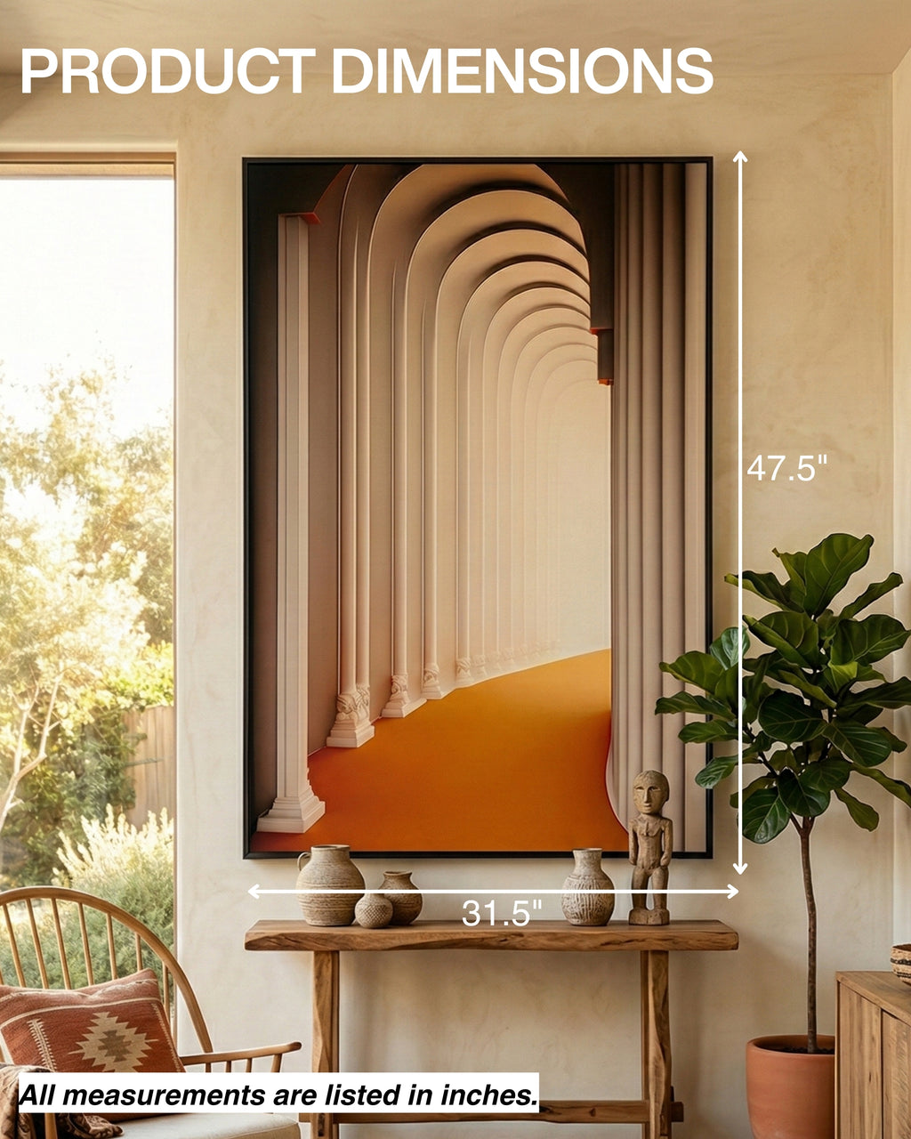 Décoration murale pour couloir avec cadre en métal 