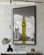 Tableau mural contemporain 3D BIG BEN avec cadre en métal 