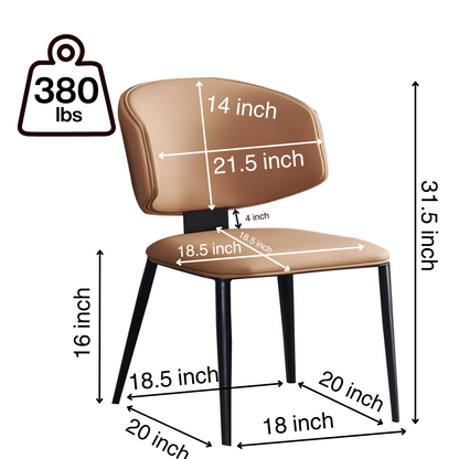 Loomie Dining Chair with Waterprrof Faux Leather and Metal Legs