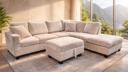EVA SOFA SECTIONAL WITH STORAGE OTTOMAN