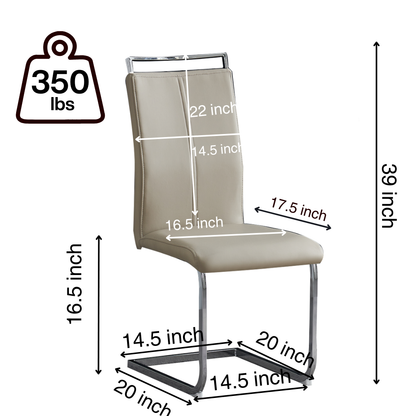 Francis Waterproof Faux Leather Dining Chair with Metal Legs