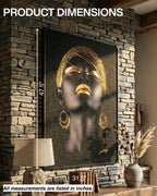 Tableau mural 3D Cheveux d'or avec cadre en métal 