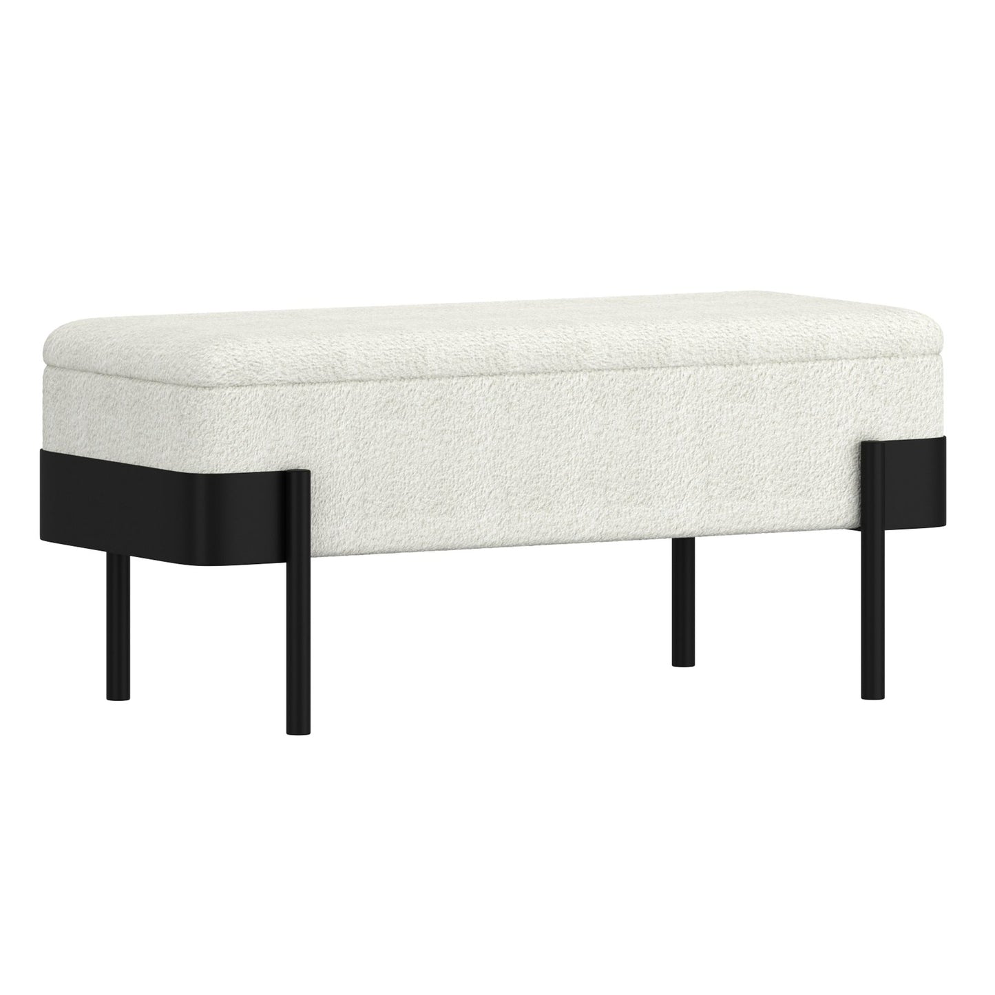 Odell Storage Bench in Ivory and Black