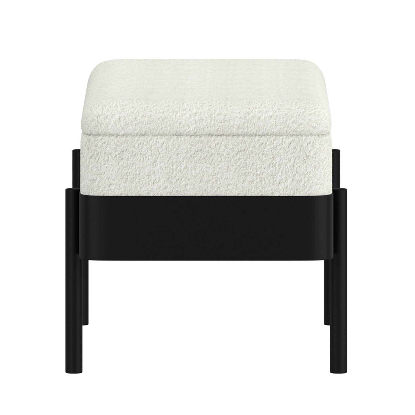 Odell Storage Bench in Ivory and Black