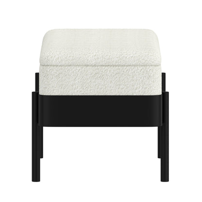 Odell Storage Bench in Ivory and Black