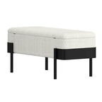 Odell Storage Bench in Ivory and Black