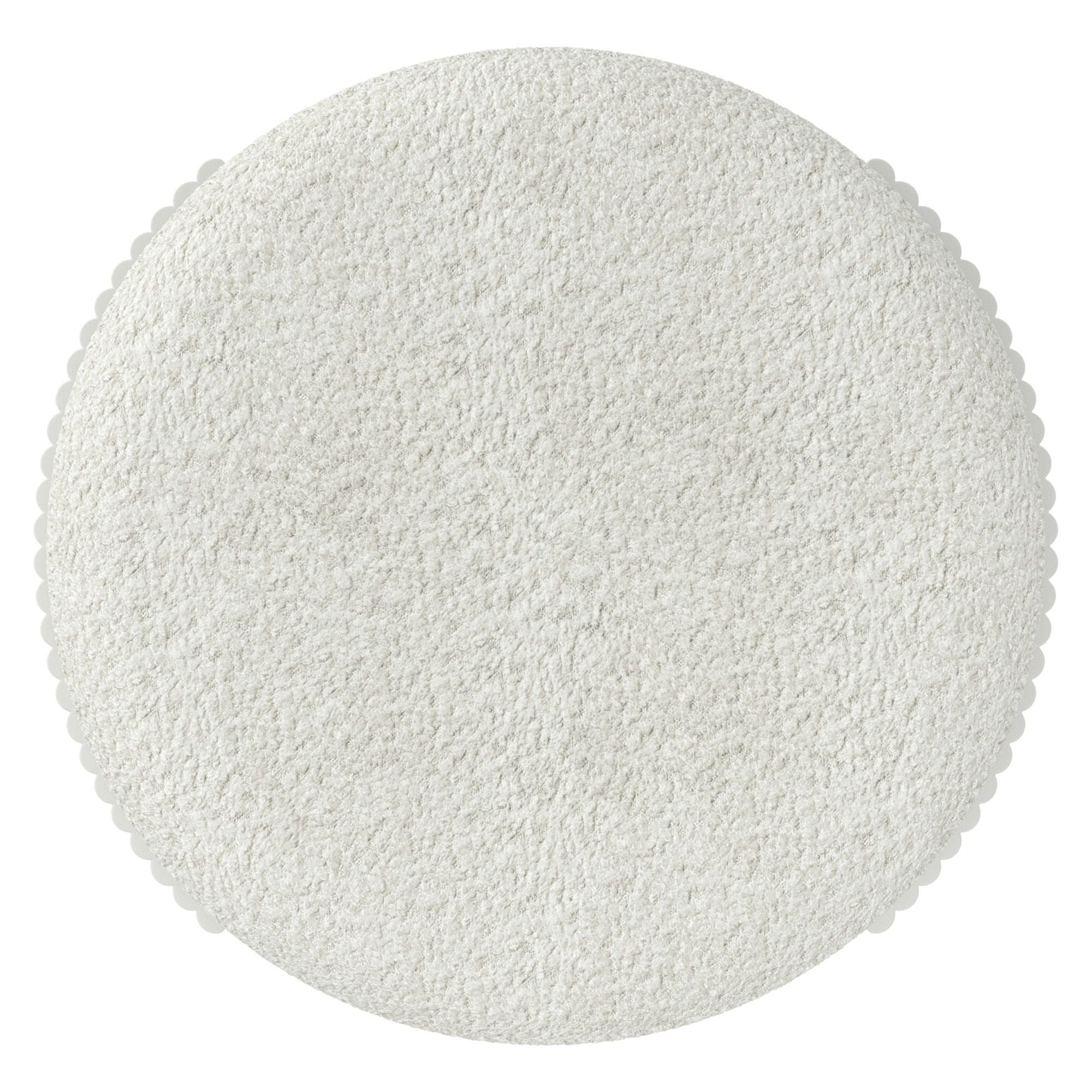 Kiraz Round Ottoman in Ivory and White