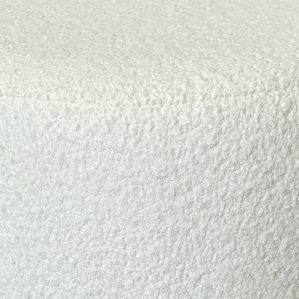 Kiraz Round Ottoman in Ivory and White