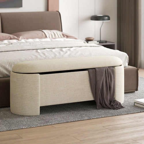 Pouf de rangement Daphne beige 