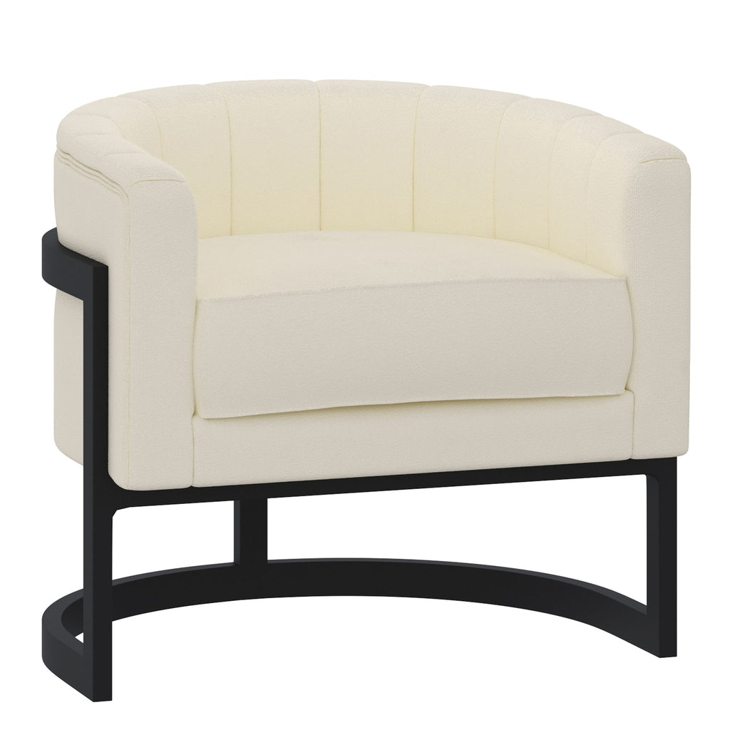 Fauteuil d'appoint Zhuri couleur ivoire et noir 