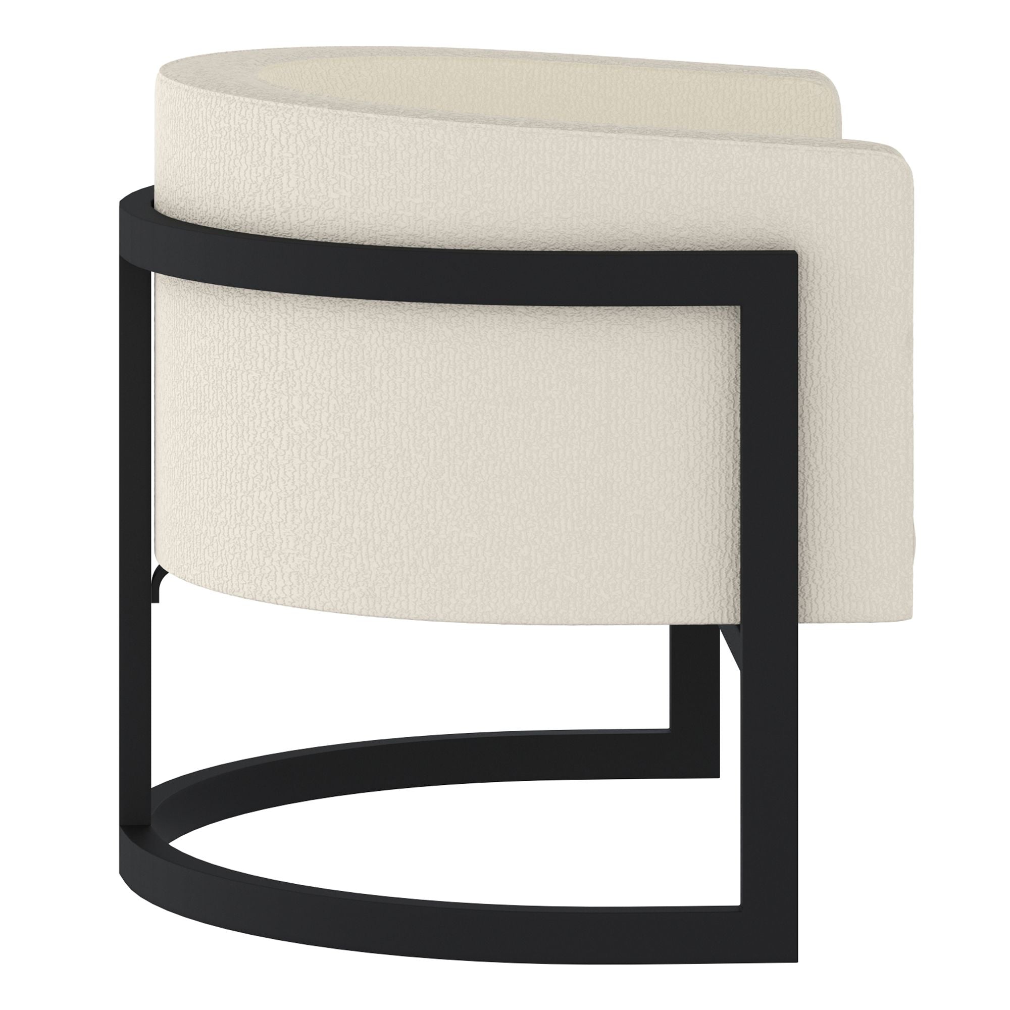 Fauteuil d'appoint Zhuri couleur ivoire et noir 