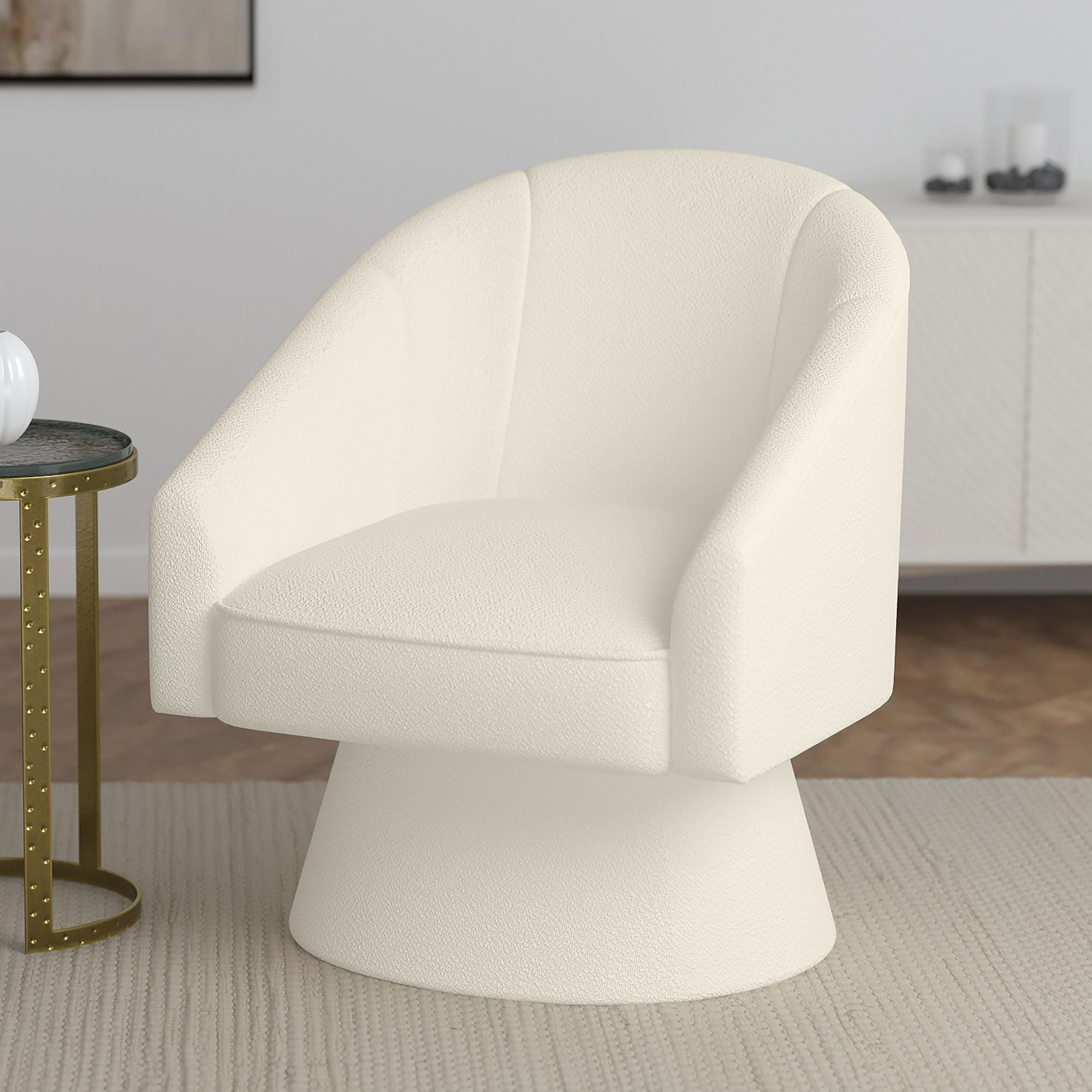 Fauteuil d'appoint Tilsy couleur ivoire 