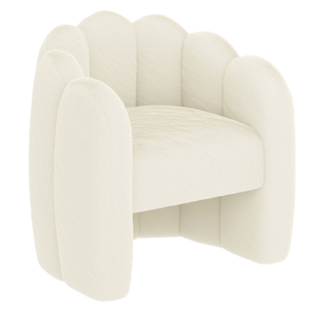 Fauteuil d'appoint Pandora couleur ivoire 
