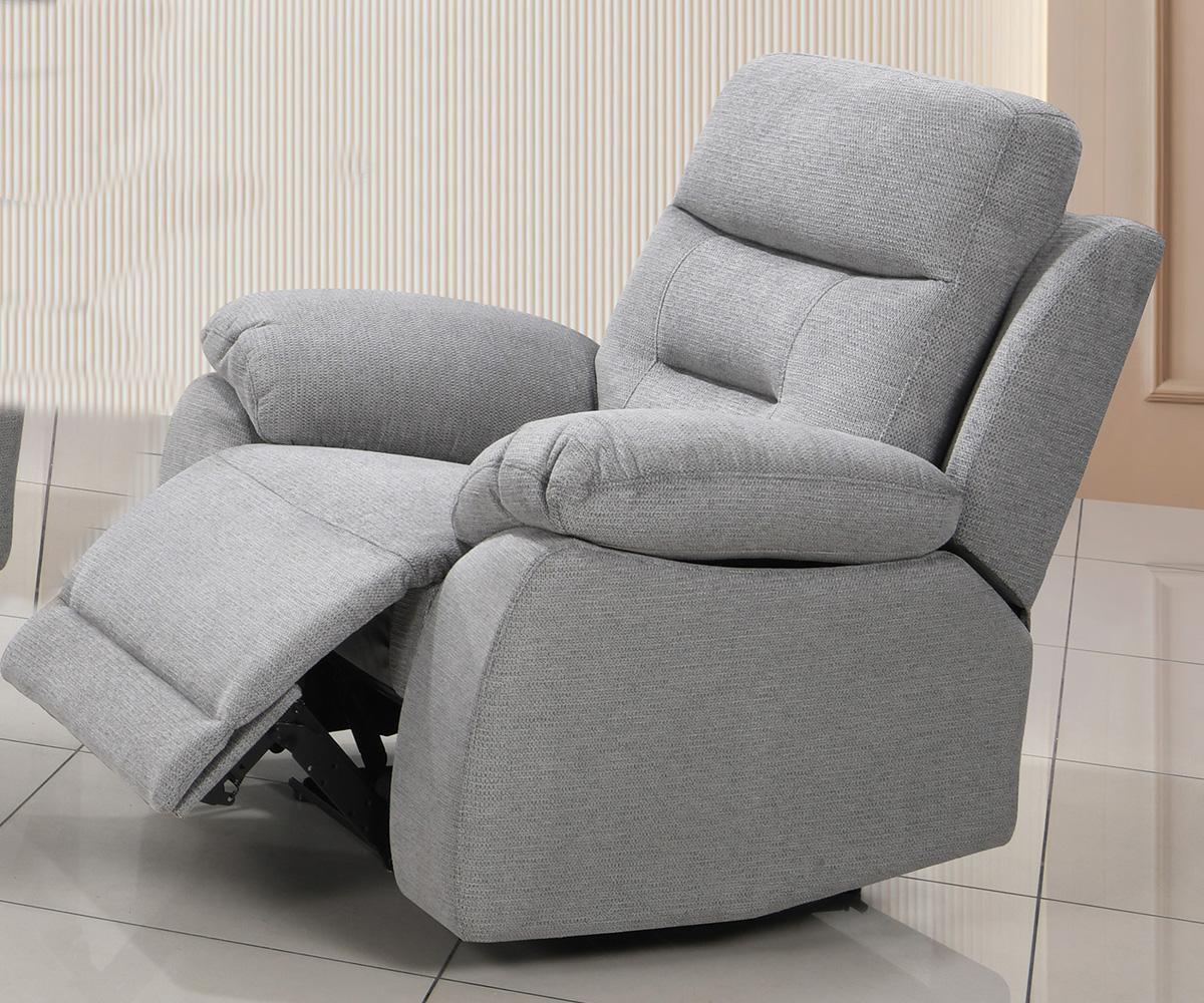 Calypso Power Recliner fabric sofa set in grey finish