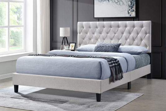 New York Bed (Queen) (Fabric Beige)