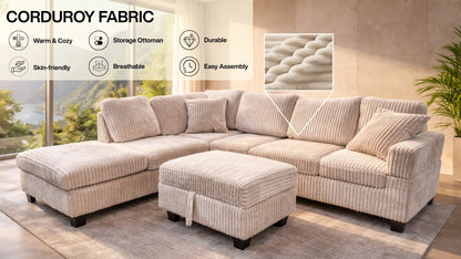EVA SOFA SECTIONAL WITH STORAGE OTTOMAN