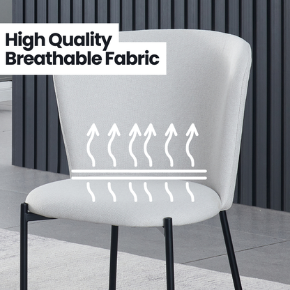 Lisa Dining Chair with Breathable Fabric and Metal Legs