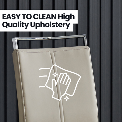 Francis Waterproof Faux Leather Dining Chair with Metal Legs