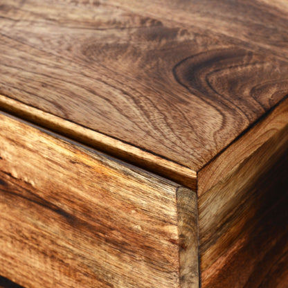 Ojas Accent Table in Natural Burnt and Black