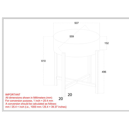 Blox Round Accent Table in Natural and Black
