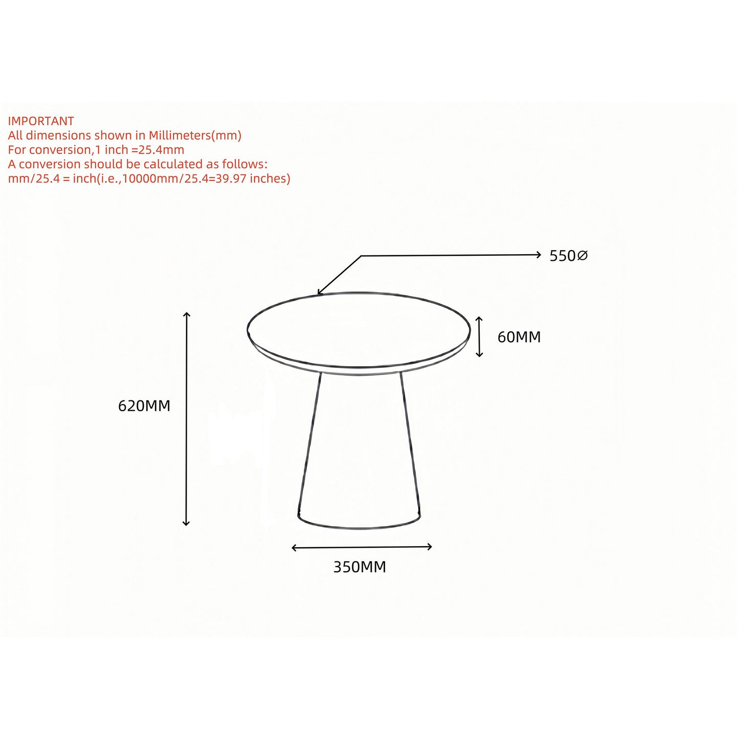 Galio Round Accent Table in White