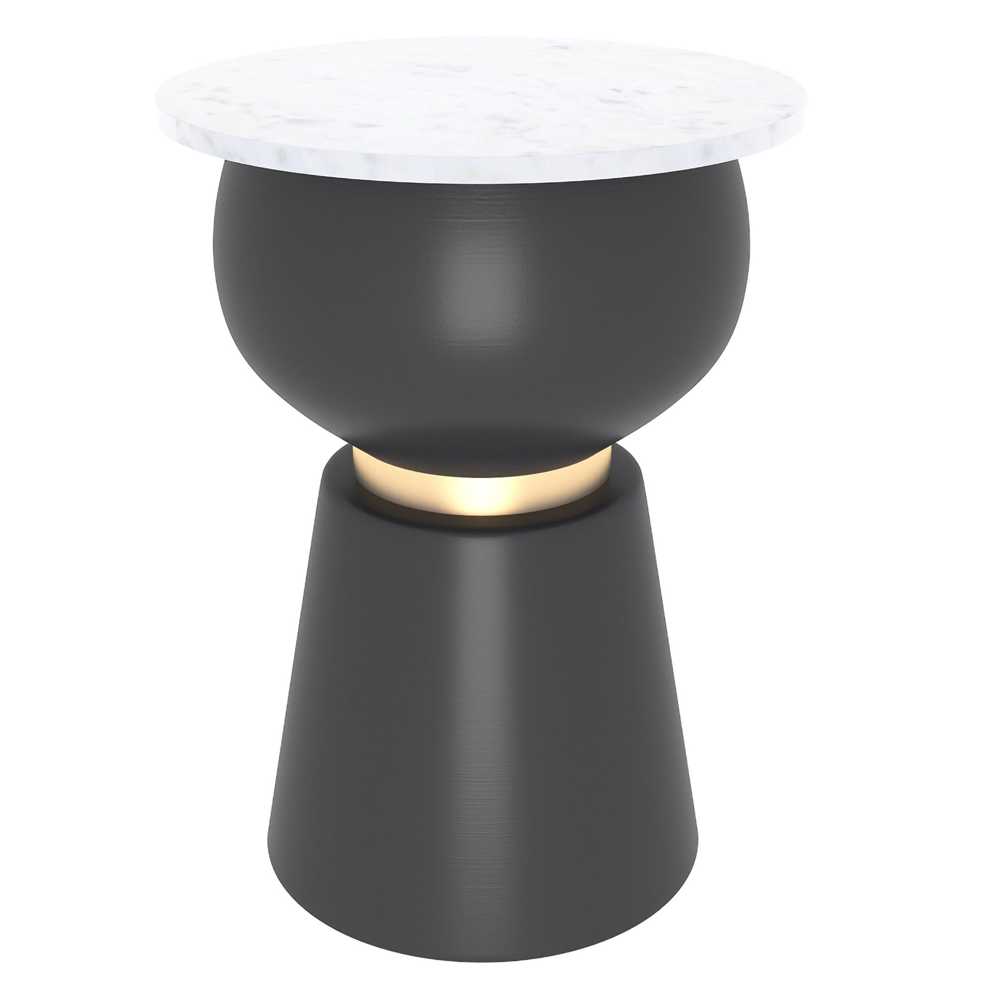 Alora Accent Table in Black and White and Brushed Gold – Furnify.ca