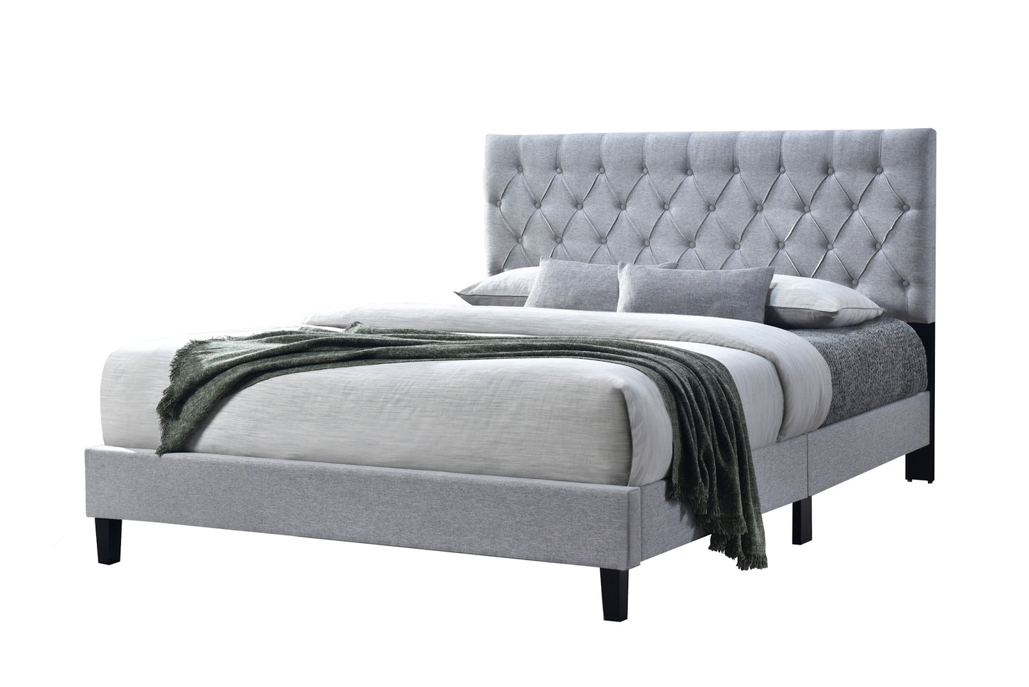 New York Bed (Queen) (Fabric Grey)