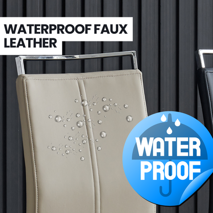 Francis Waterproof Faux Leather Dining Chair with Metal Legs