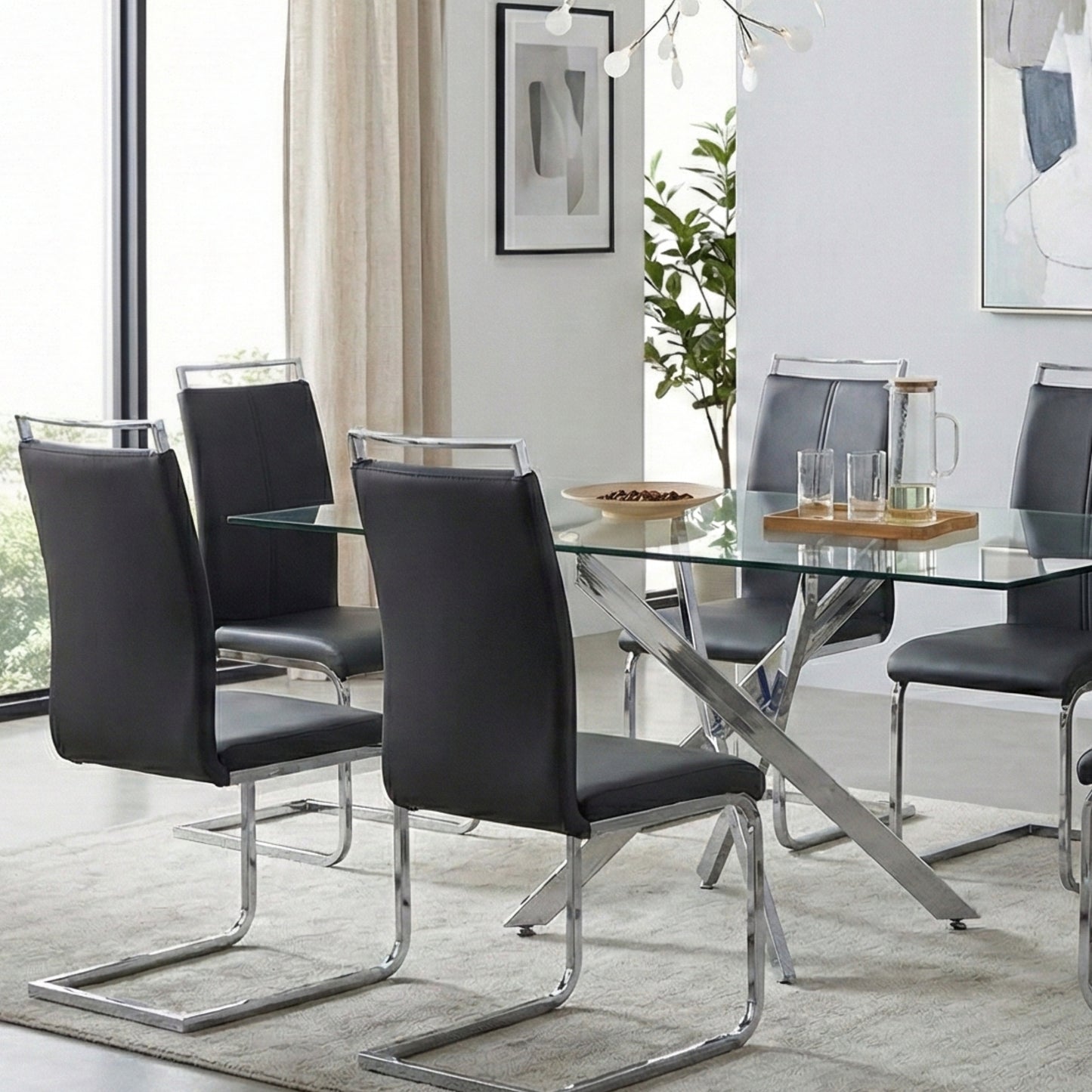 Table à manger ronde en forme d'épée