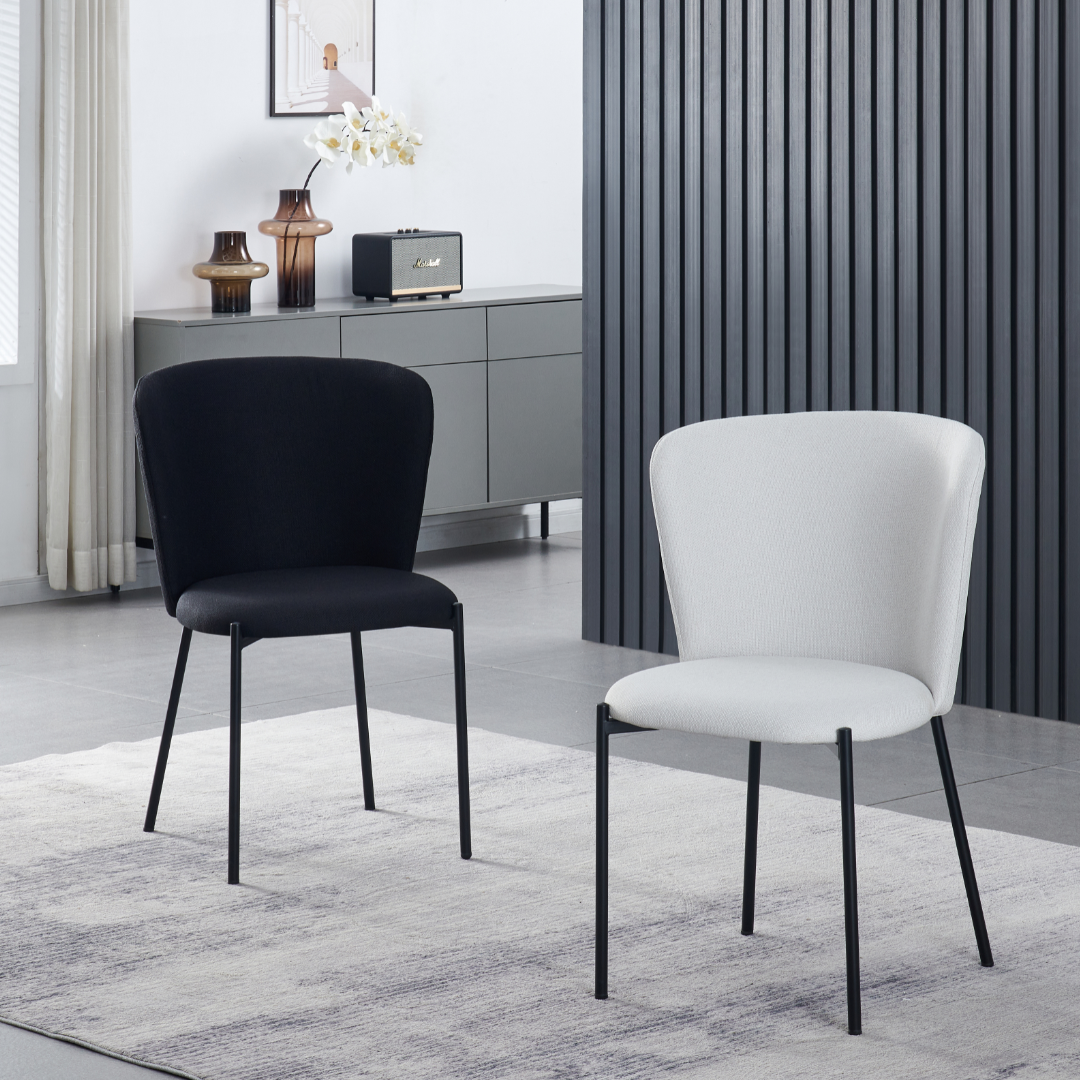 Lisa Dining Chair with Breathable Fabric and Metal Legs