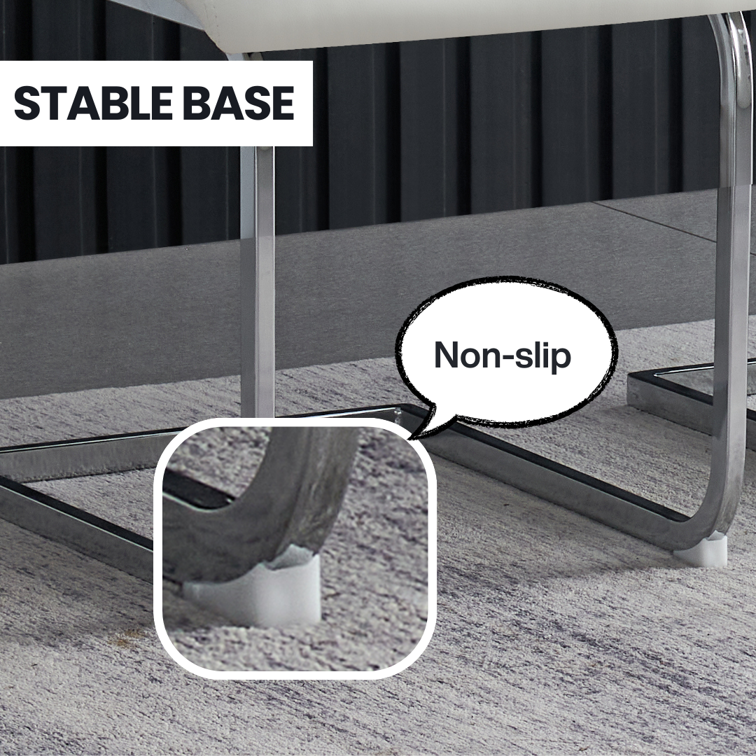 Francis Waterproof Faux Leather Dining Chair with Metal Legs