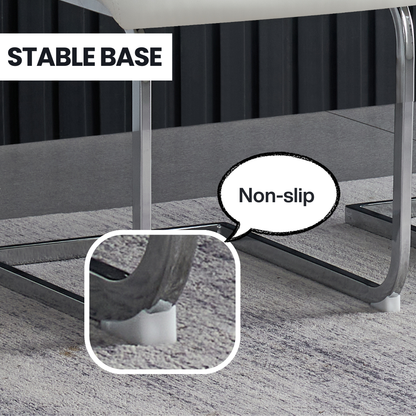 Francis Waterproof Faux Leather Dining Chair with Metal Legs