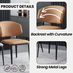 Loomie Dining Chair with Metal Legs SET OF 2