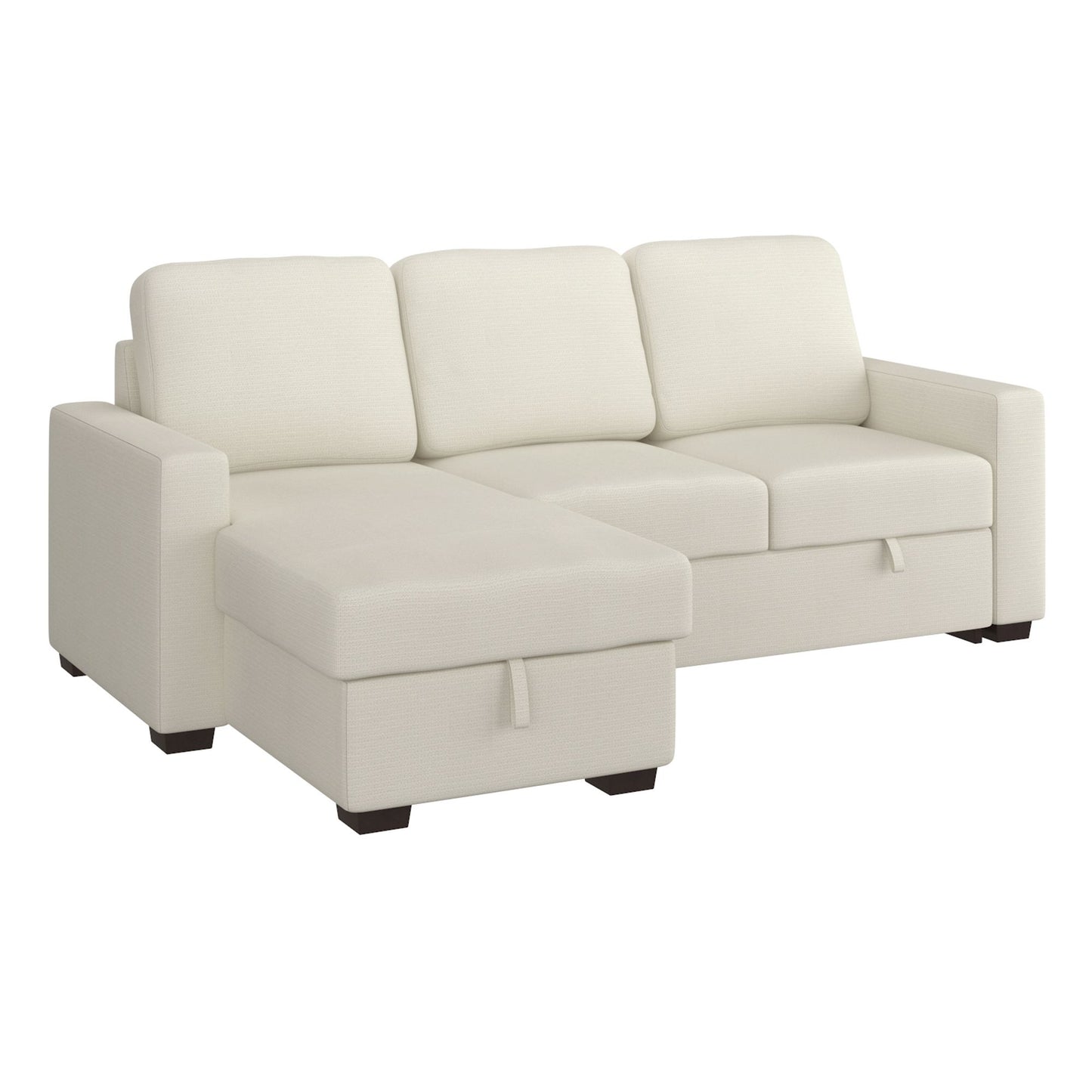 Alfonso 93.25" Sofa with Bed & Storage in Beige