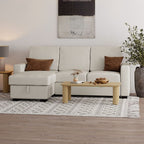 Alfonso 93.25" Sofa with Bed & Storage in Beige