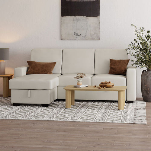 Canapé-lit Alfonso 93,25" avec rangement intégré, couleur beige 