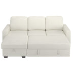 Alfonso 93.25" Sofa with Bed & Storage in Beige